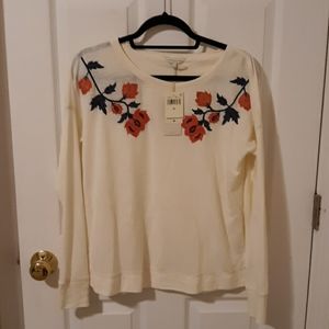 Lucky brand floral embellished shirt